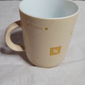 Nespresso World Explorations Coffee Mug Cream City Flight Path New York Paris